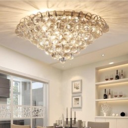 Plafonniers contemporains ronds en cristal de 30 cm et 55 cm