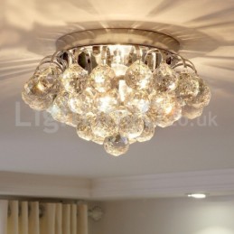 Plafonniers contemporains ronds en cristal de 30 cm et 55 cm