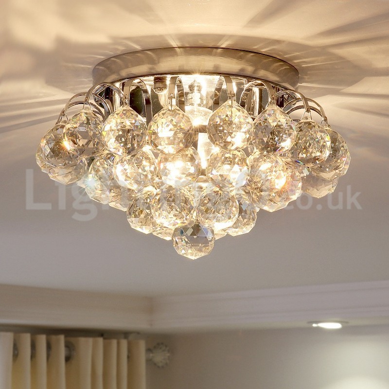 Plafonniers contemporains ronds en cristal de 30 cm et 55 cm