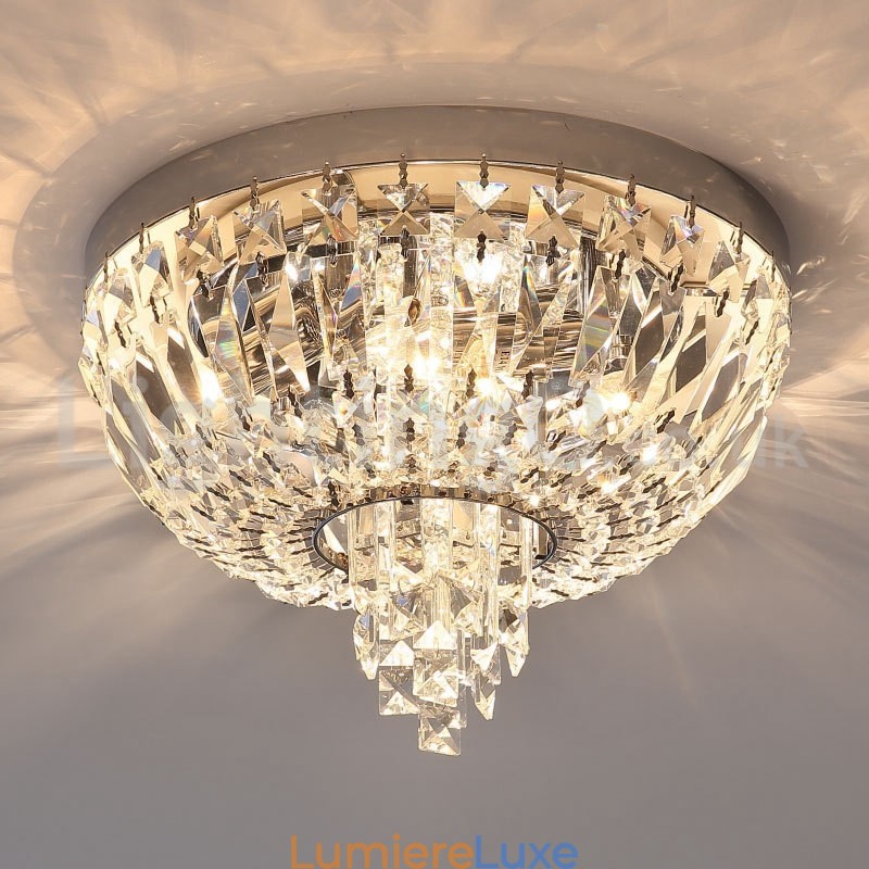 Plafonniers en cristal ronds et exquis de style contemporain