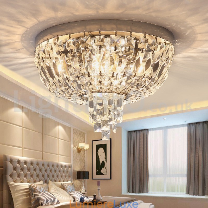 Plafonniers en cristal ronds et exquis de style contemporain