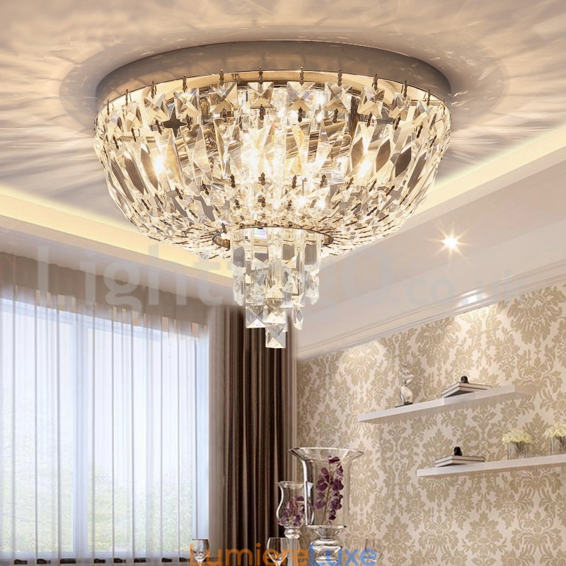 Plafonniers en cristal ronds et exquis de style contemporain