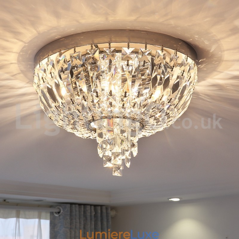 Plafonniers en cristal ronds et exquis de style contemporain