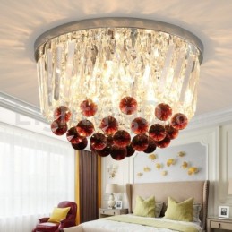 Plafonniers contemporains ronds en cristal à montage encastré