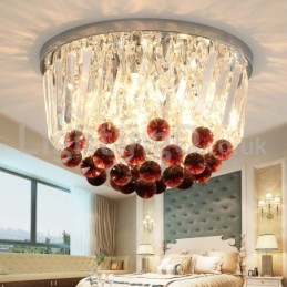 Plafonniers contemporains ronds en cristal à montage encastré