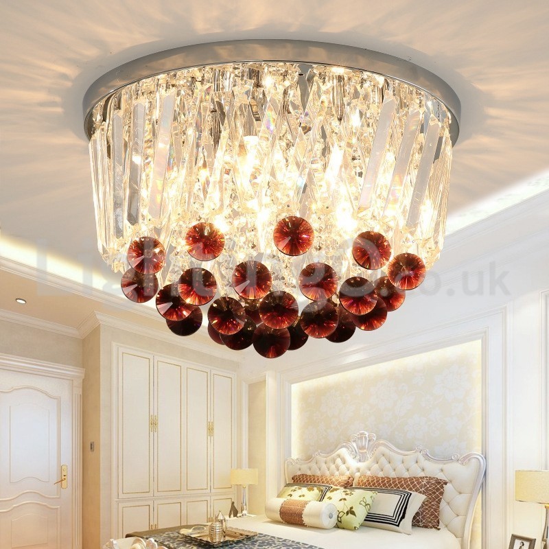 Plafonniers contemporains ronds en cristal à montage encastré