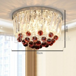 Plafonniers contemporains ronds en cristal à montage encastré