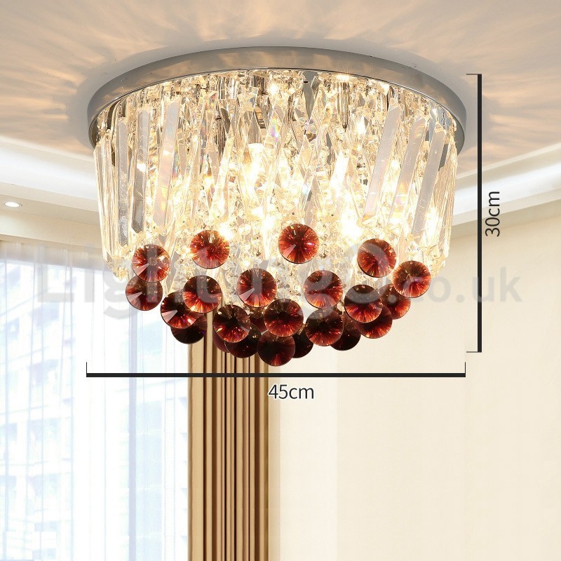 Plafonniers contemporains ronds en cristal à montage encastré