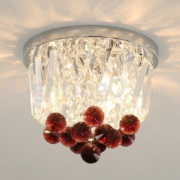 Plafonniers contemporains ronds en cristal à montage encastré