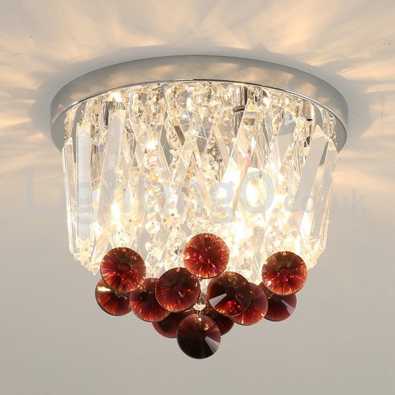 Plafonniers contemporains ronds en cristal à montage encastré