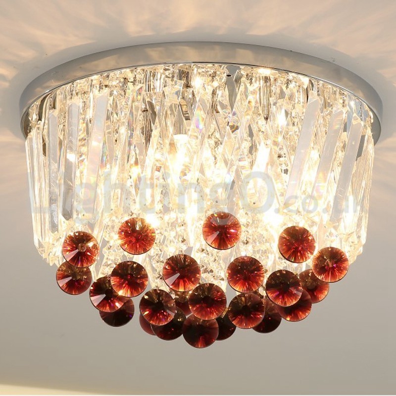 Plafonniers contemporains ronds en cristal à montage encastré