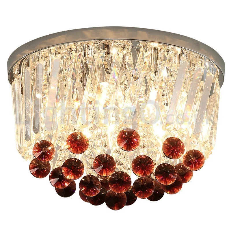 Plafonniers contemporains ronds en cristal à montage encastré