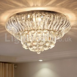Plafonniers ronds en cristal contemporains et modernes de 38 cm et 57 cm