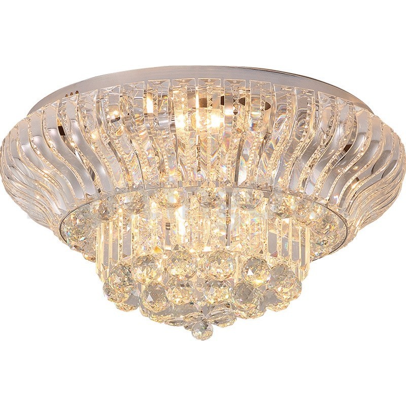 Plafonniers ronds en cristal contemporains et modernes de 38 cm et 57 cm