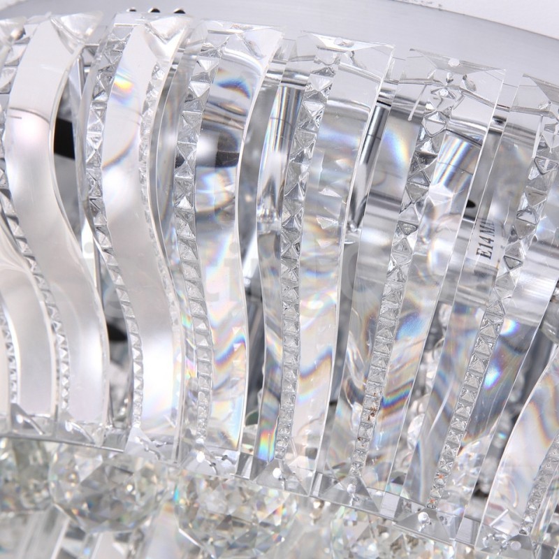 Plafonniers ronds en cristal contemporains et modernes de 38 cm et 57 cm