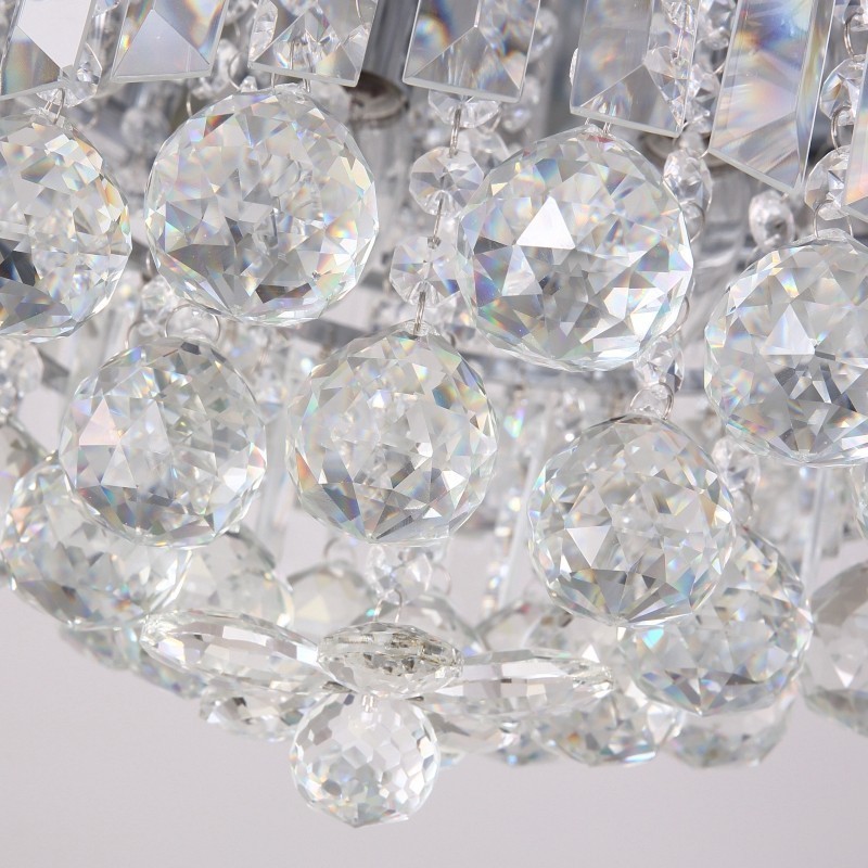 Plafonniers ronds en cristal contemporains et modernes de 38 cm et 57 cm