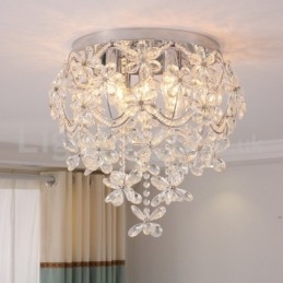 Plafonniers ronds en cristal à montage encastré de 48 cm de style moderne