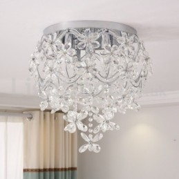 Plafonniers ronds en cristal à montage encastré de 48 cm de style moderne