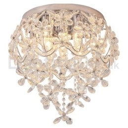 Plafonniers ronds en cristal à montage encastré de 48 cm de style moderne