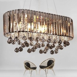 Lustre rectangulaire en cristal de luxe abordable