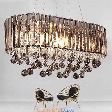 Lustre rectangulaire en cristal de luxe abordable Lustre rectangulaire en cristal de luxe abordable