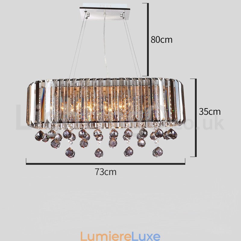 Lustre rectangulaire en cristal de luxe abordable