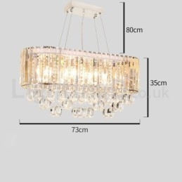 Lustre rectangulaire en cristal de luxe abordable