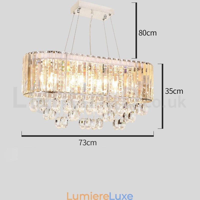 Lustre rectangulaire en cristal de luxe abordable
