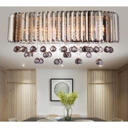 Lustre rectangulaire en cristal de luxe abordable