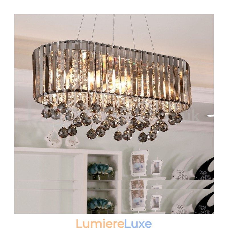 Lustre rectangulaire en cristal de luxe abordable