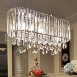 Lustre rectangulaire en cristal de luxe abordable
