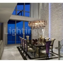 Lustre rectangulaire en cristal de luxe abordable