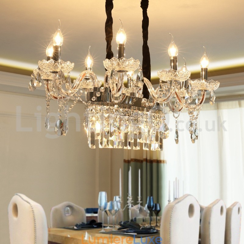 Lustre en cristal à bougie créatif contemporain