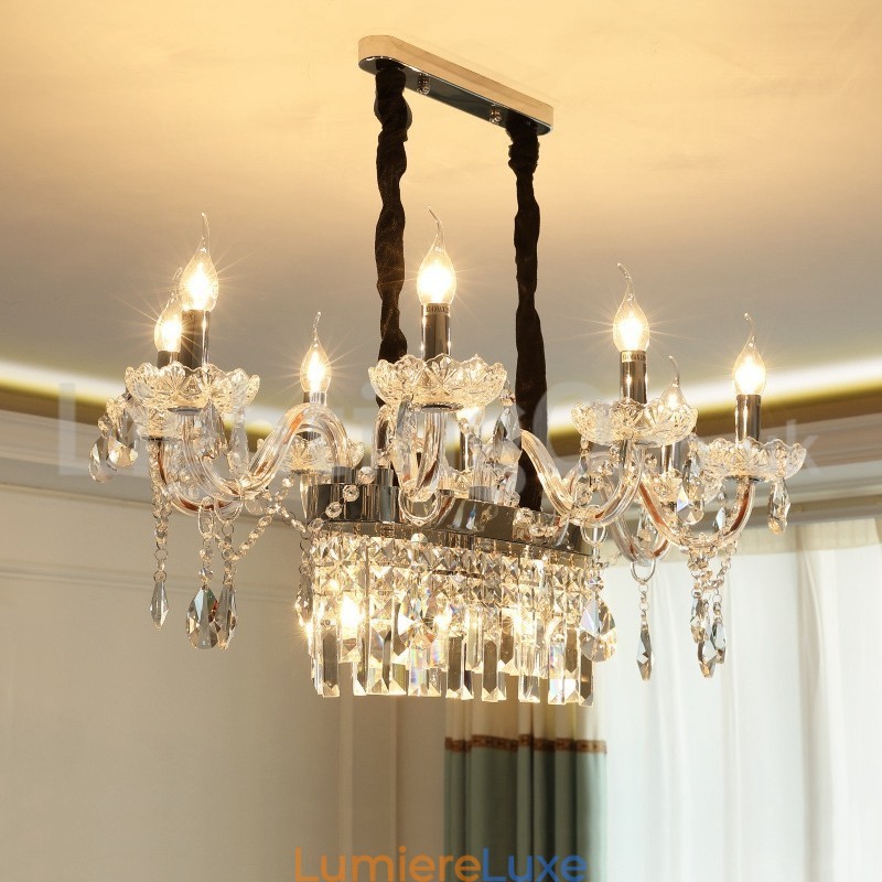 Lustre en cristal à bougie créatif contemporain