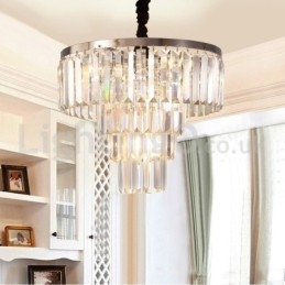 Suspension ronde en cristal à 4 niveaux, élégante et bon marché, moderne