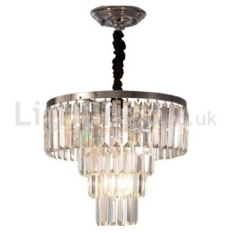 Suspension ronde en cristal à 4 niveaux, élégante et bon marché, moderne