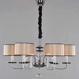 Lustre moderne contemporain en cristal et métal chromé