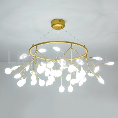 Lustre rond de luxe post-moderne à motifs de lucioles Lustre rond de luxe post-moderne à motifs de lucioles