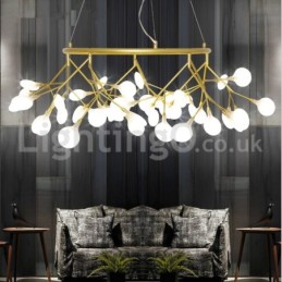 Lustre rond de luxe post-moderne à motifs de lucioles