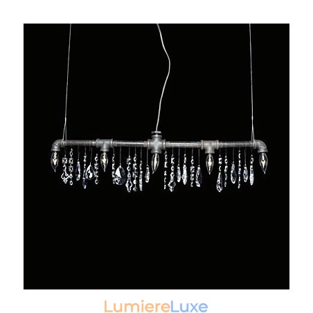Lustre créatif à 5 lumières de style nord-américain en forme de tuyau Lustre créatif à 5 lumières de style nord-américain en forme de tuyau