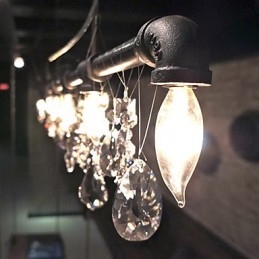 Lustre créatif à 5 lumières de style nord-américain en forme de tuyau