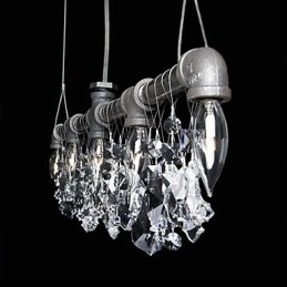 Lustre créatif à 5 lumières de style nord-américain en forme de tuyau