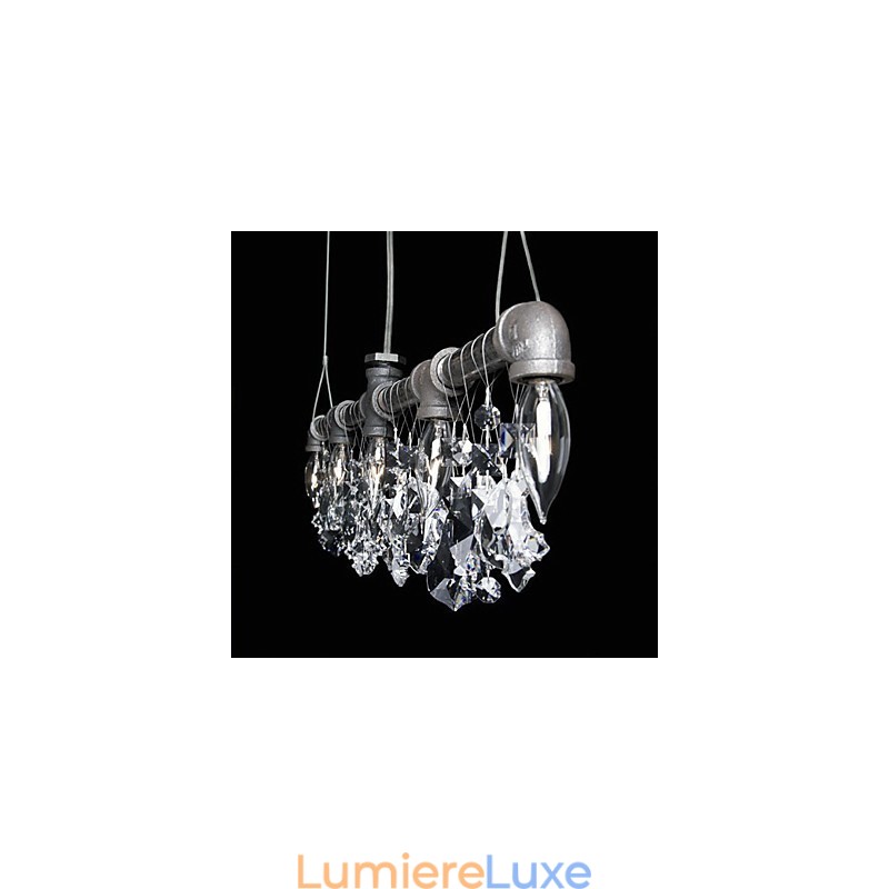Lustre créatif à 5 lumières de style nord-américain en forme de tuyau