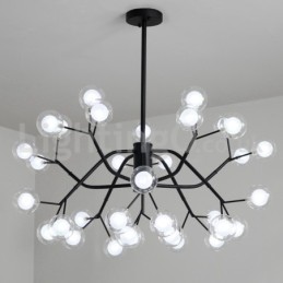 Lustre en forme de haricot magique de style nordique, petit lustre en forme de boule à bulles en verre transparent et transparent