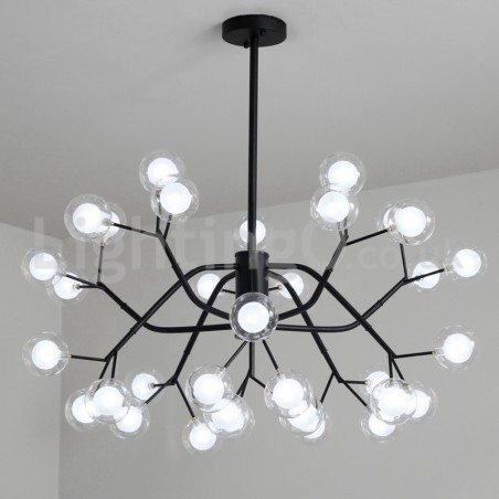 Lustre en forme de haricot magique de style nordique, petit lustre en forme de boule à bulles en verre transparent et transparent Lustre en forme de haricot magique de style nordique, petit lustre en forme de boule à bulles en verre transparent et transparent