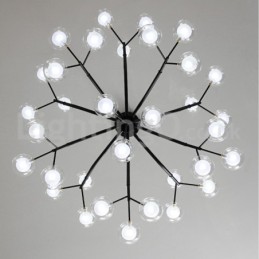 Lustre en forme de haricot magique de style nordique, petit lustre en forme de boule à bulles en verre transparent et transparent