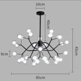 Lustre en forme de haricot magique de style nordique, petit lustre en forme de boule à bulles en verre transparent et transparent