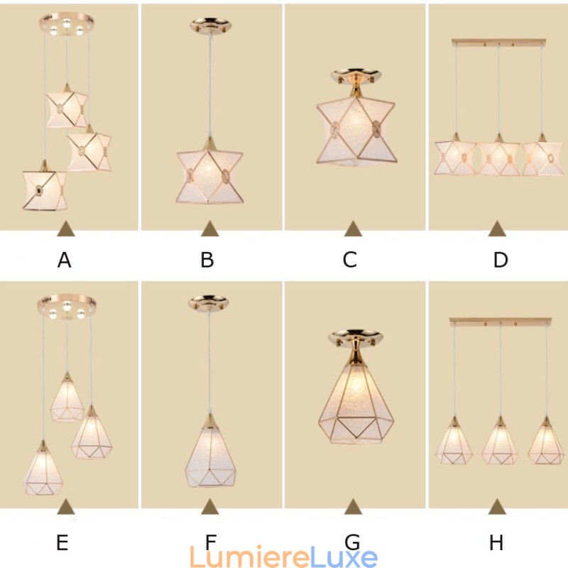 Suspension moderne à 1 ou 3 lumières à bas prix