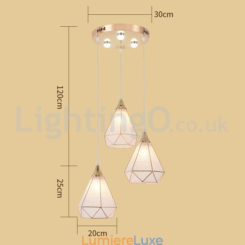 Suspension moderne à 1 ou 3 lumières à bas prix