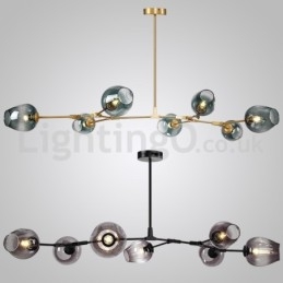 Lustre en verre Magic Bean moderne et nordique Lustre moléculaire